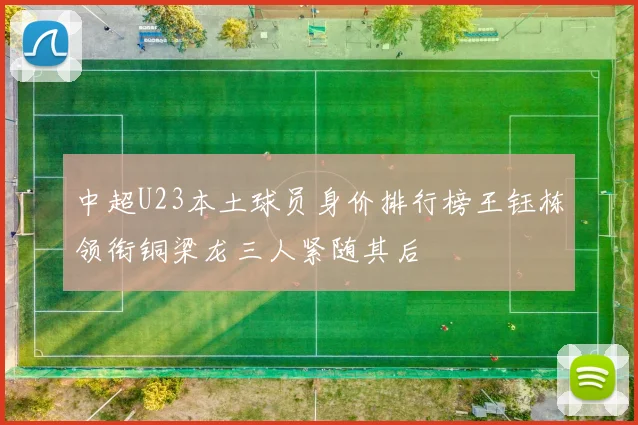 中超U23本土球员身价排行榜王钰栋领衔铜梁龙三人紧随其后